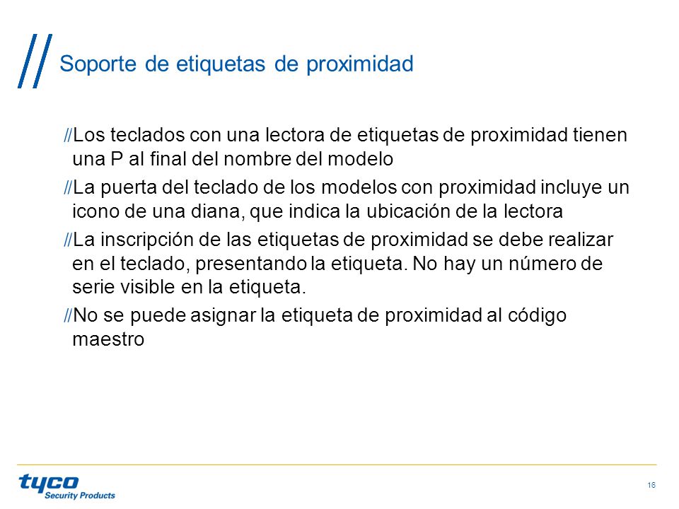 Soporte de etiquetas de proximidad