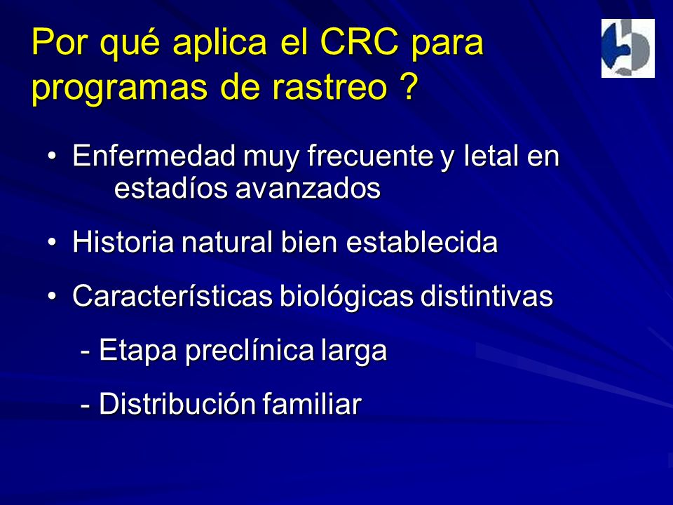 Por qué aplica el CRC para programas de rastreo