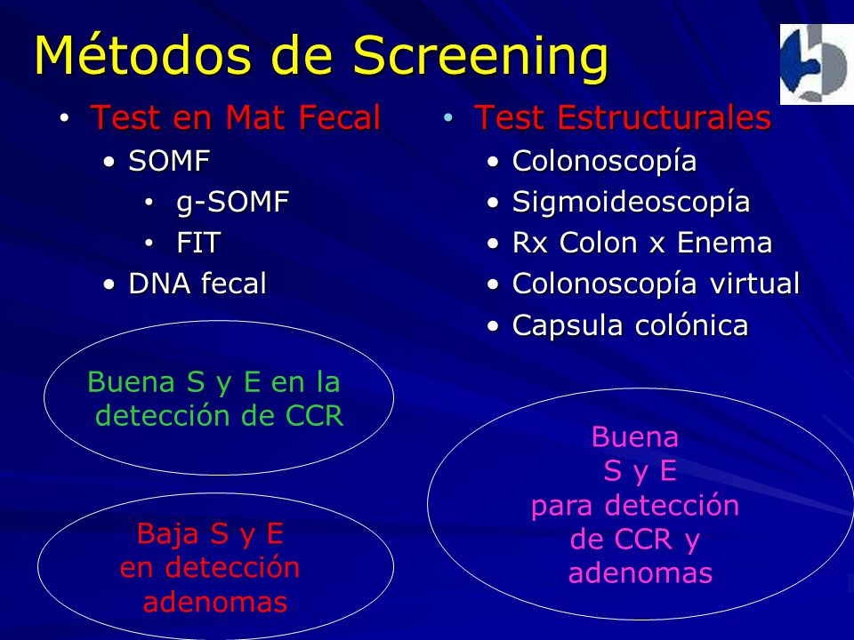 Métodos de Screening Test en Mat Fecal Test Estructurales SOMF g-SOMF