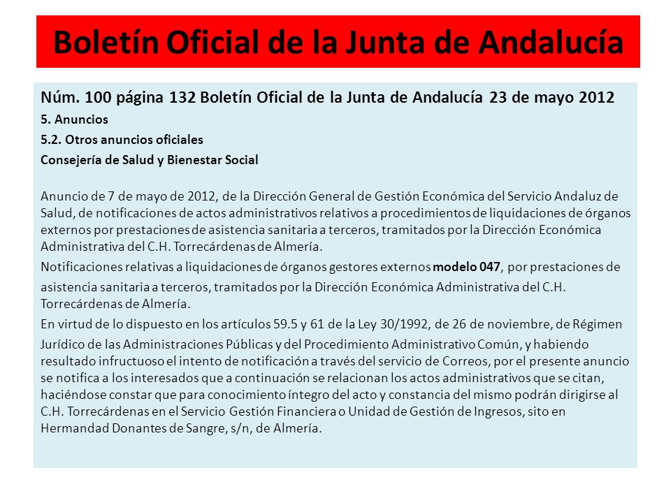 Boletín Oficial de la Junta de Andalucía