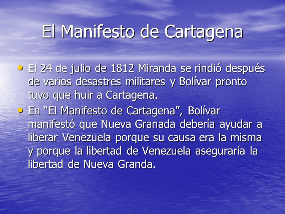 El Manifesto de Cartagena