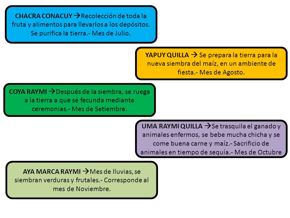 CHACRA CONACUY Recolección de toda la fruta y alimentos para llevarlos a los depósitos. Se purifica la tierra.- Mes de Julio.