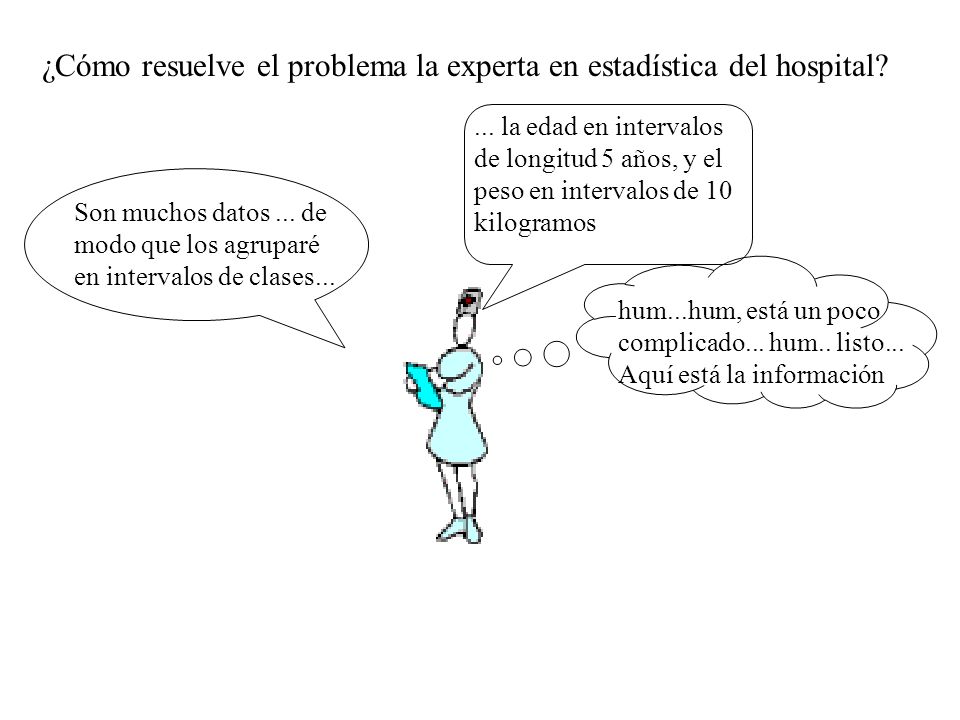 ¿Cómo resuelve el problema la experta en estadística del hospital