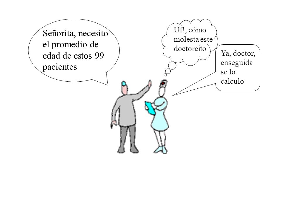 Señorita, necesito el promedio de edad de estos 99 pacientes