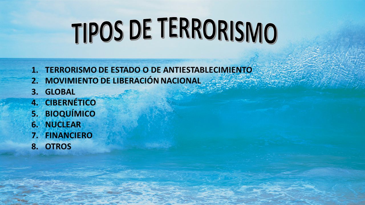 TIPOS DE TERRORISMO TERRORISMO DE ESTADO O DE ANTIESTABLECIMIENTO