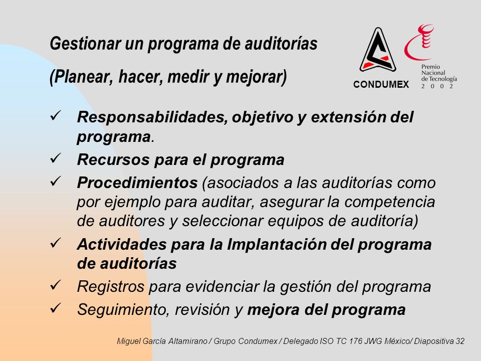 Gestionar un programa de auditorías (Planear, hacer, medir y mejorar)