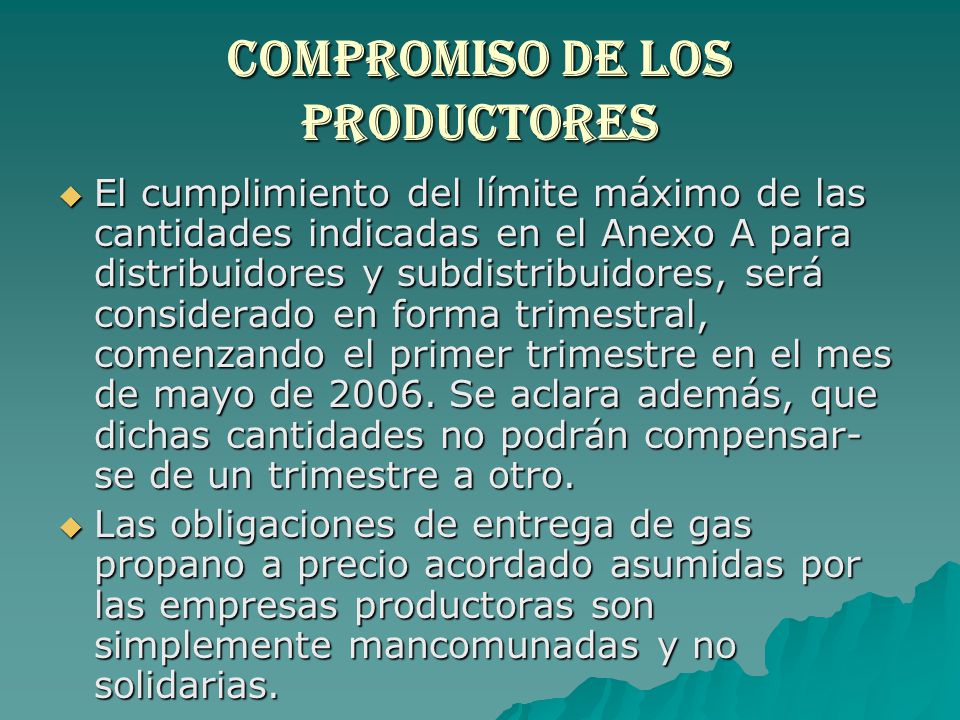 Compromiso de los productores