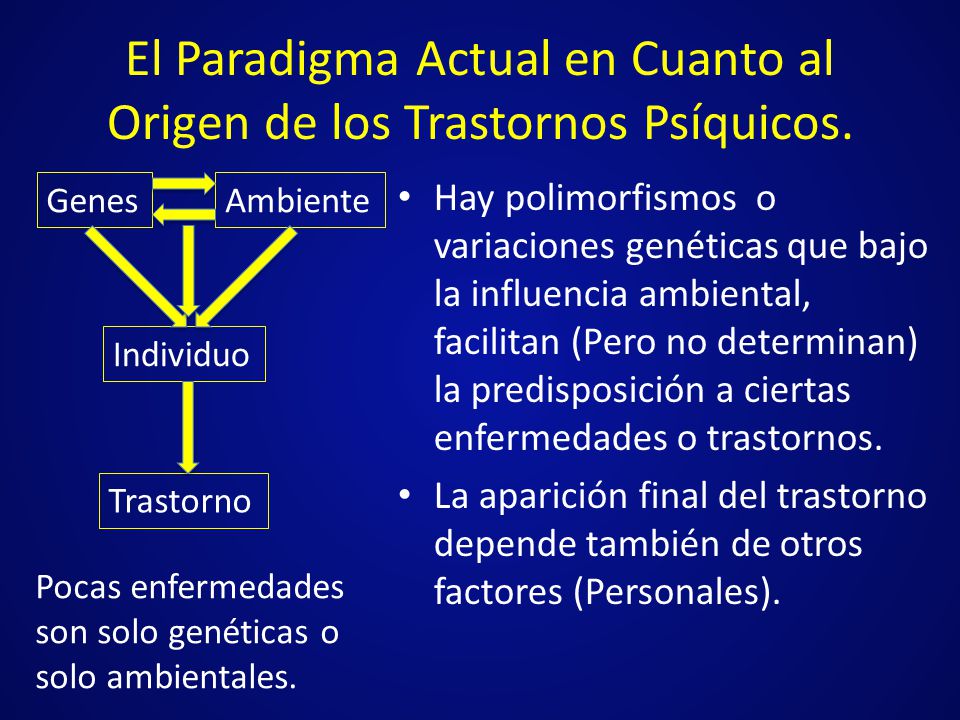 El Paradigma Actual en Cuanto al Origen de los Trastornos Psíquicos.