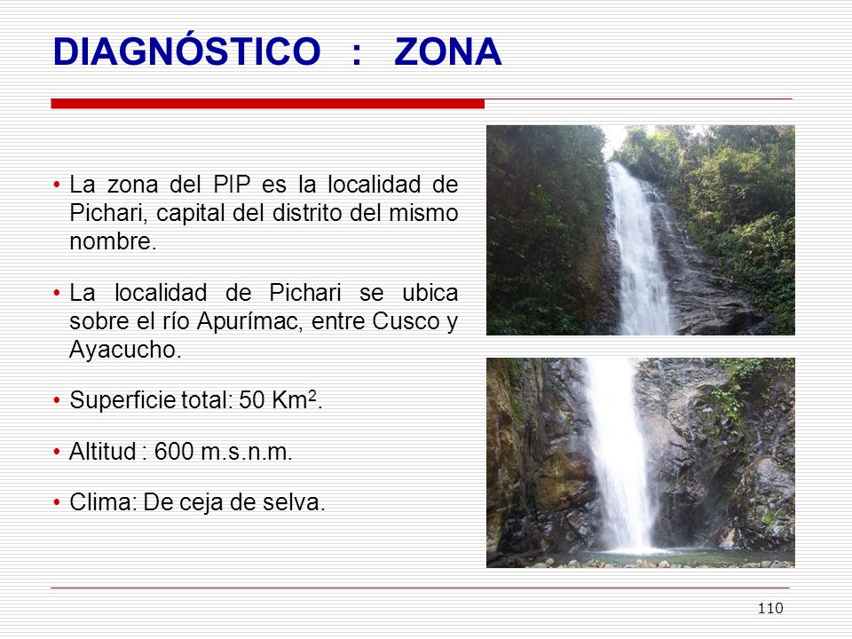 DIAGNÓSTICO : ZONA La zona del PIP es la localidad de Pichari, capital del distrito del mismo nombre.
