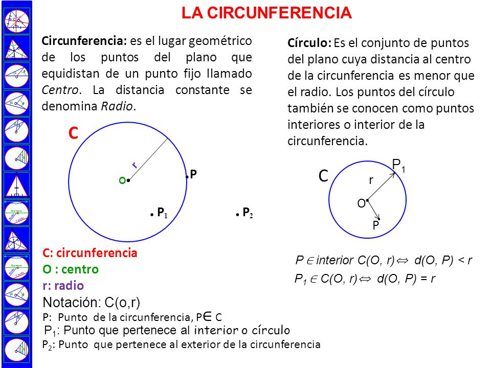 . . C . C . P1 . P2 . LA CIRCUNFERENCIA