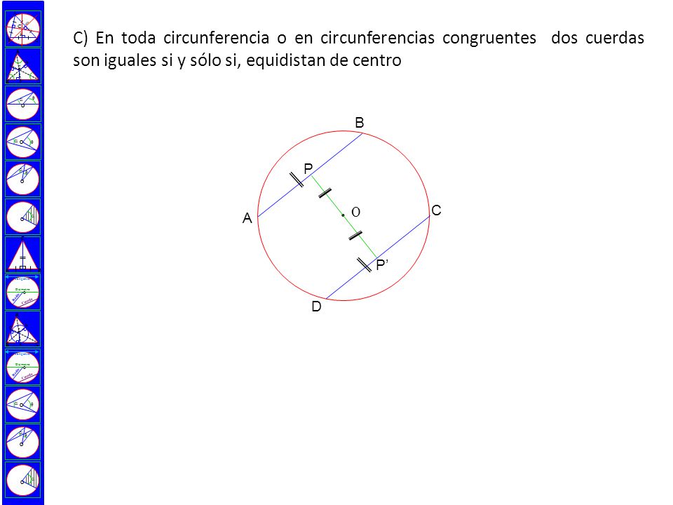   O. A. B. C. Radio. Tangente. Cuerda. Diámetro. Ma. Mb. Mc. a. b.  I.