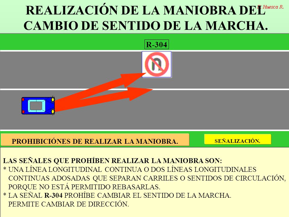 REALIZACIÓN DE LA MANIOBRA DEL CAMBIO DE SENTIDO DE LA MARCHA.