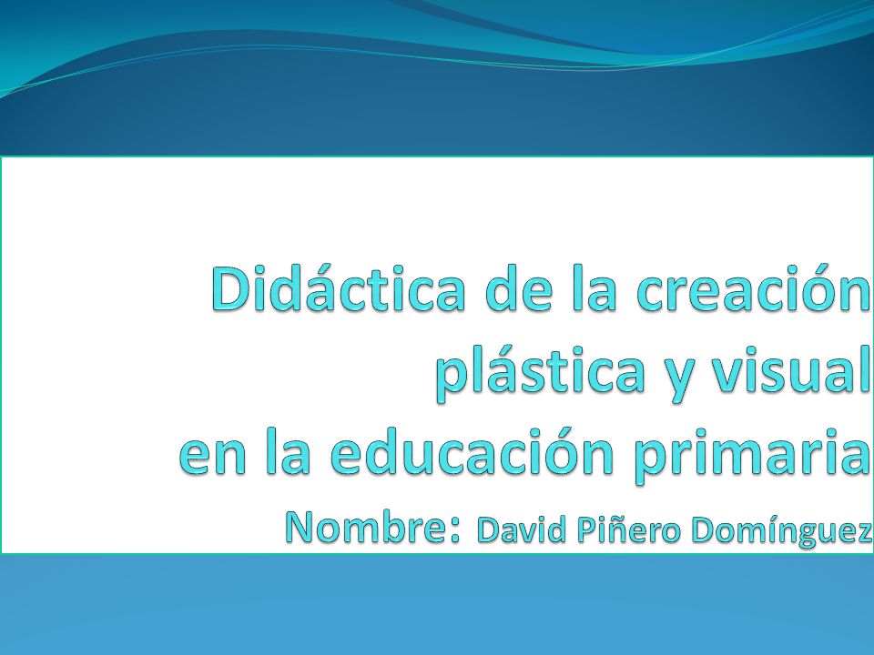 Didáctica de la creación plástica y visual en la educación primaria Nombre: David Piñero Domínguez