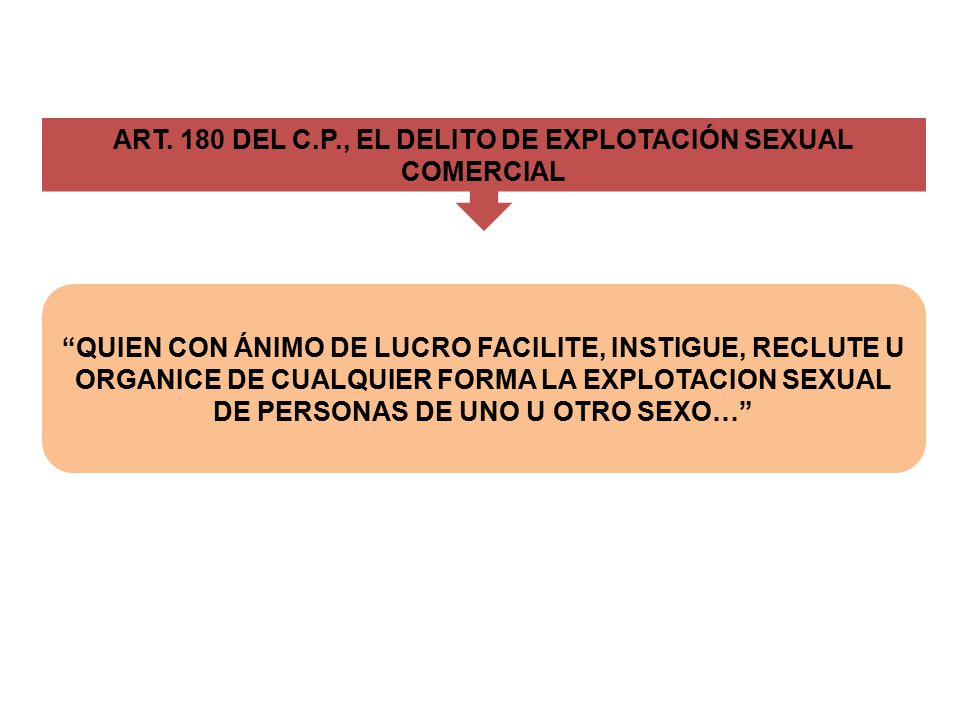 ART. 180 DEL C.P., EL DELITO DE EXPLOTACIÓN SEXUAL COMERCIAL