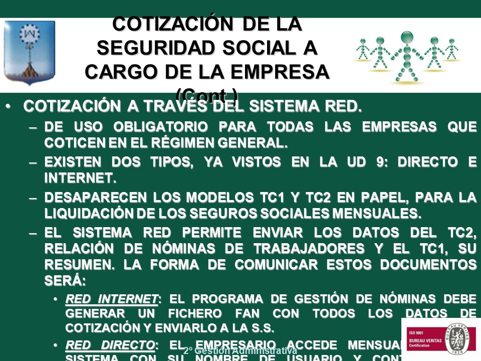 COTIZACIÓN DE LA SEGURIDAD SOCIAL A CARGO DE LA EMPRESA (Cont.)
