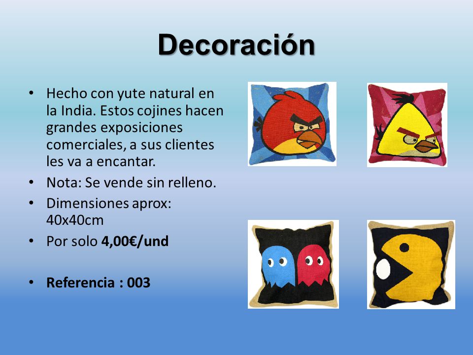 Decoración Hecho con yute natural en la India. Estos cojines hacen grandes exposiciones comerciales, a sus clientes les va a encantar.