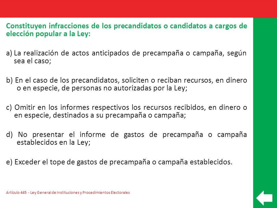 e) Exceder el tope de gastos de precampaña o campaña establecidos.