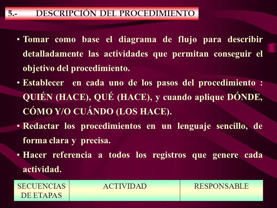 Hacer referencia a todos los registros que genere cada actividad.
