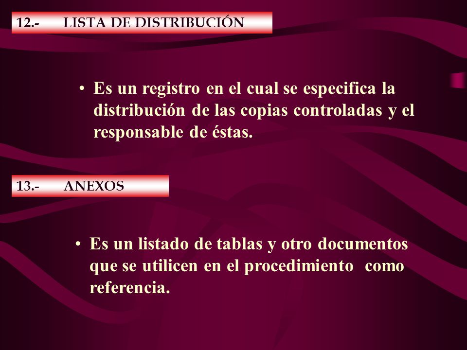 12.- LISTA DE DISTRIBUCIÓN
