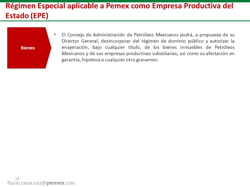 Régimen Especial aplicable a Pemex como Empresa Productiva del Estado (EPE)