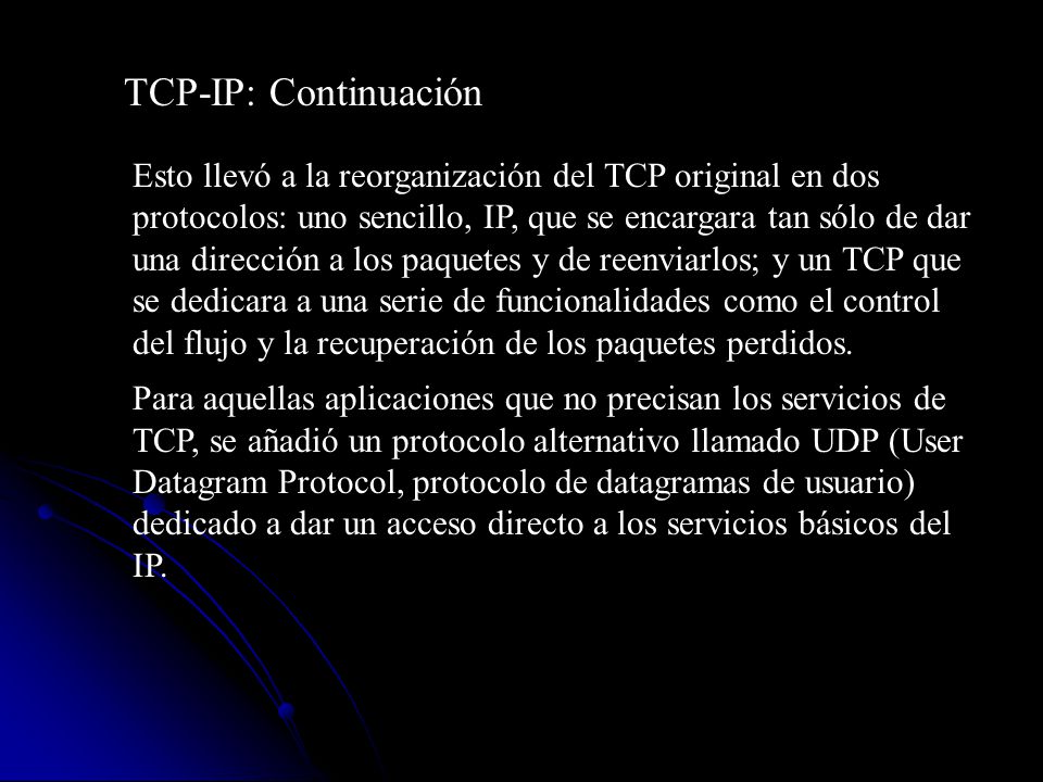 TCP-IP: Continuación