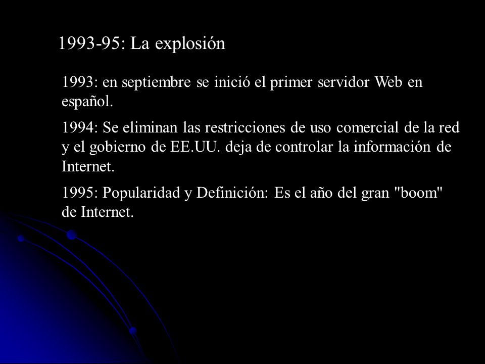: La explosión 1993: en septiembre se inició el primer servidor Web en español.