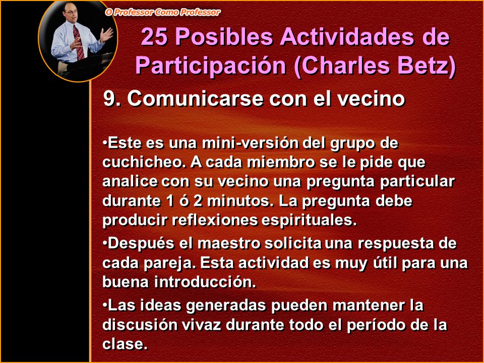 25 Posibles Actividades de Participación (Charles Betz)