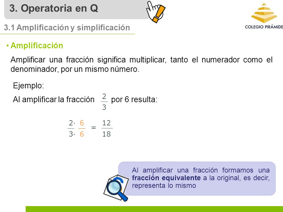 3. Operatoria en Q 3.1 Amplificación y simplificación Amplificación