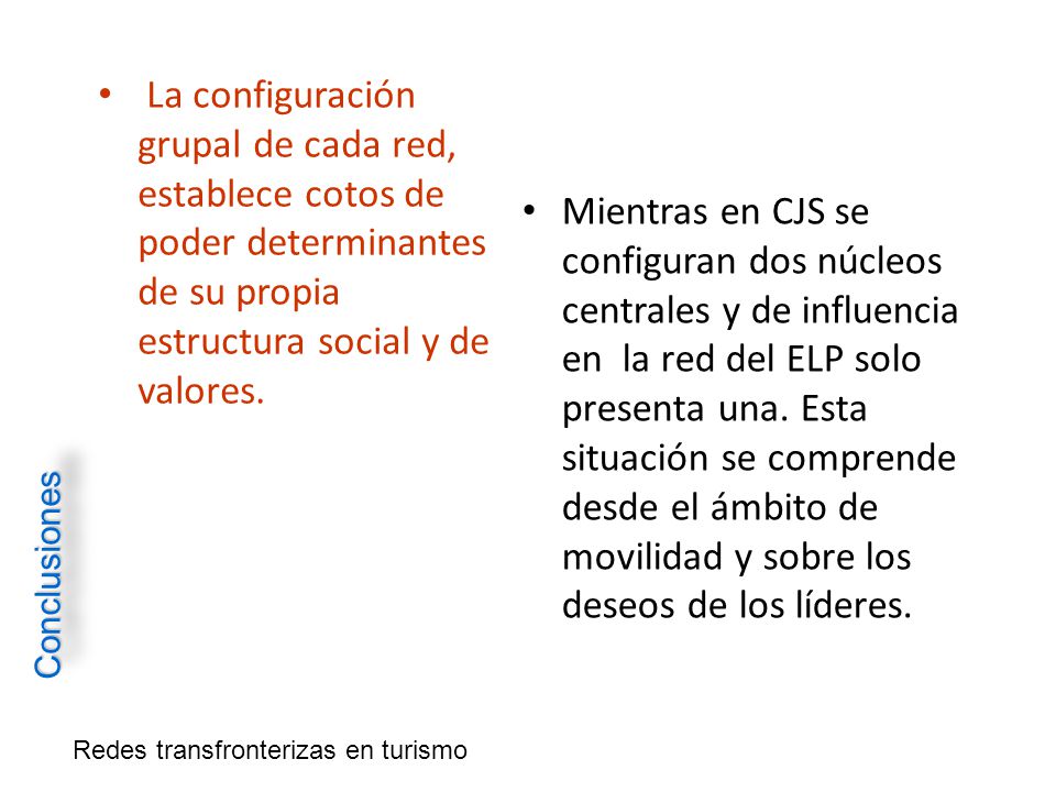 La configuración grupal de cada red, establece cotos de poder determinantes de su propia estructura social y de valores.