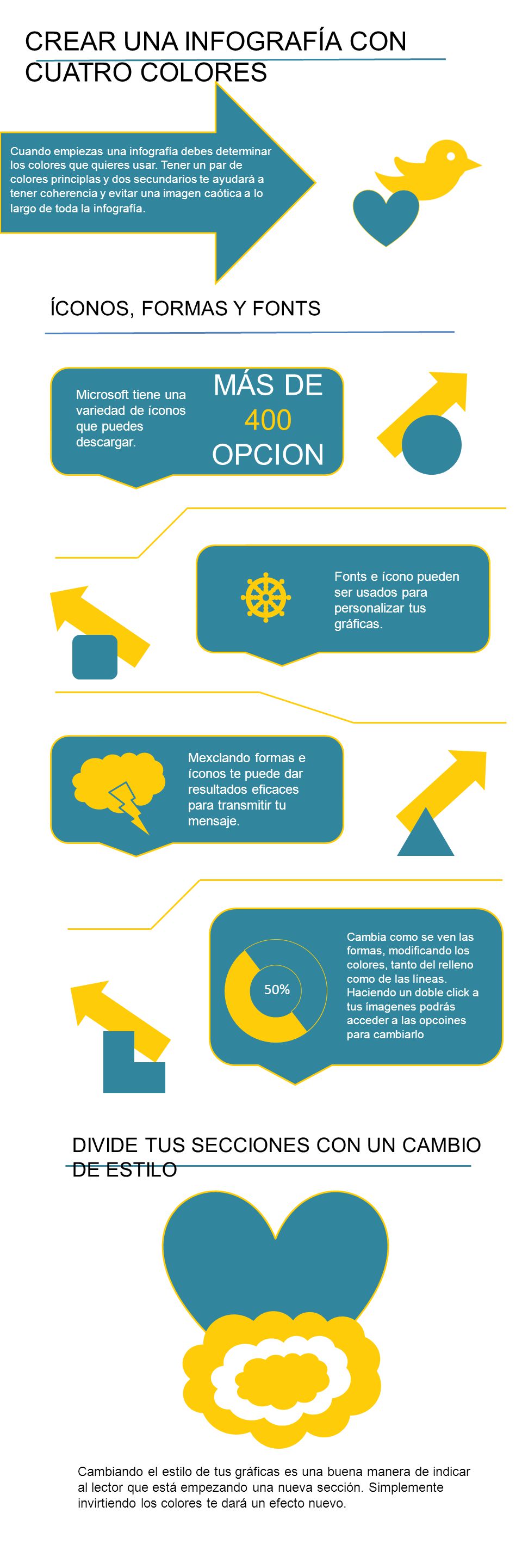 ] MÁS DE 400 OPCIONES CREAR UNA INFOGRAFÍA CON CUATRO COLORES