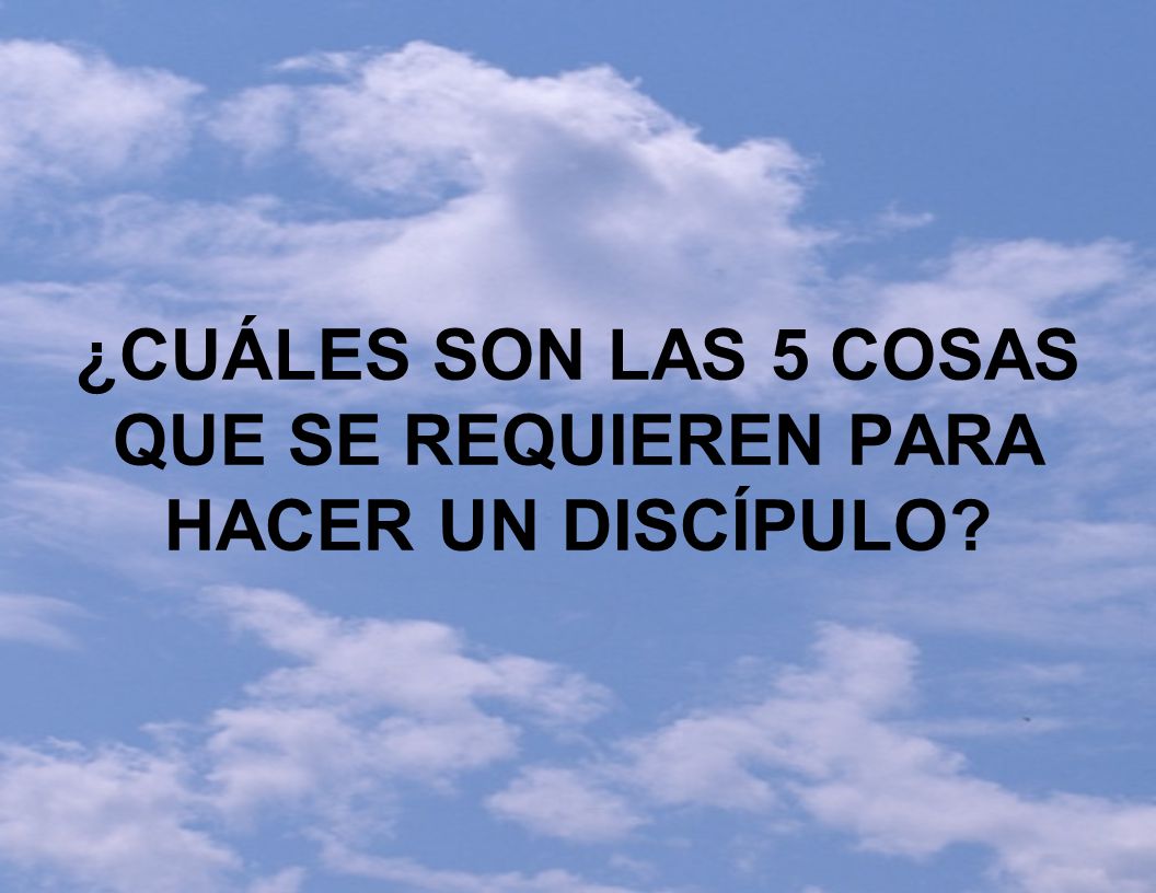¿CUÁLES SON LAS 5 COSAS QUE SE REQUIEREN PARA HACER UN DISCÍPULO