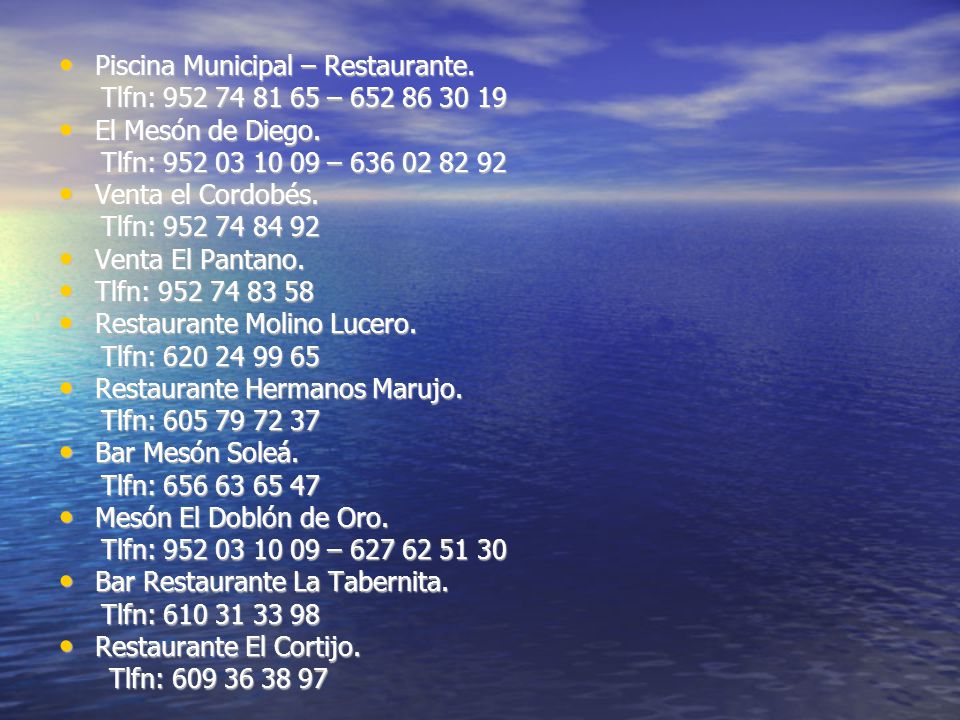 Piscina Municipal – Restaurante.