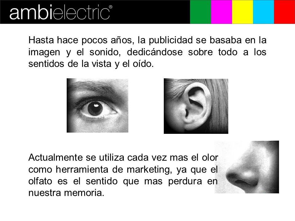 Hasta hace pocos años, la publicidad se basaba en la imagen y el sonido, dedicándose sobre todo a los sentidos de la vista y el oído.
