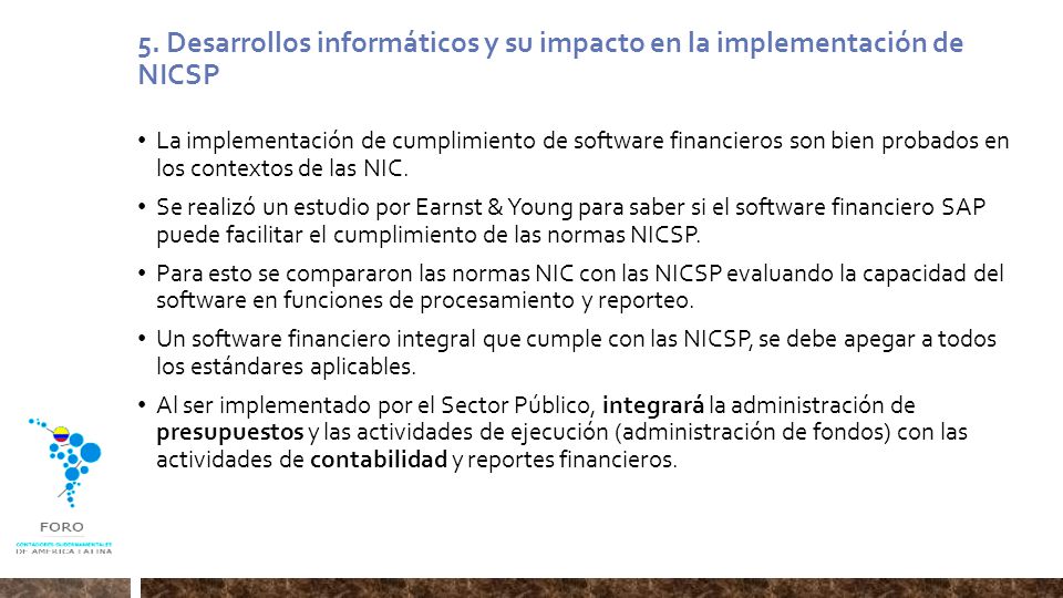 5. Desarrollos informáticos y su impacto en la implementación de NICSP
