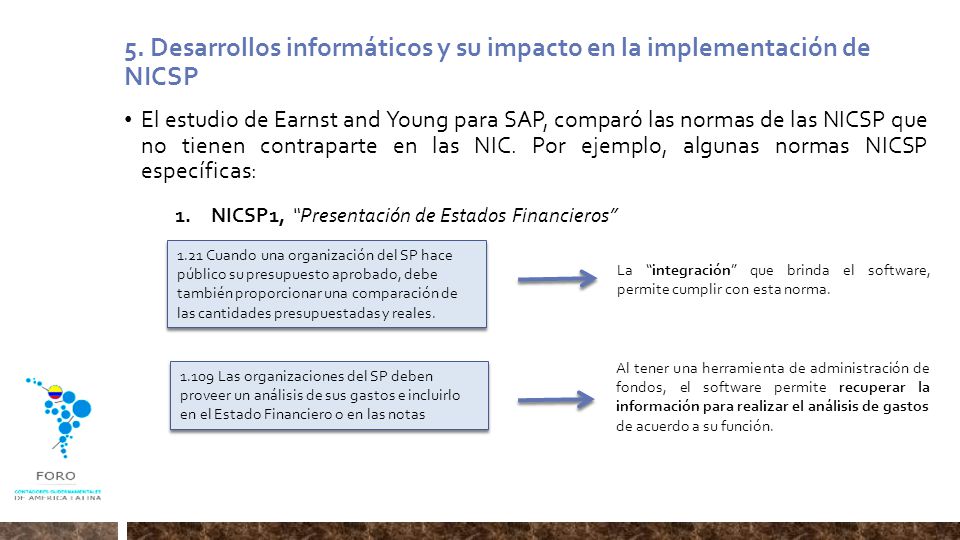 5. Desarrollos informáticos y su impacto en la implementación de NICSP