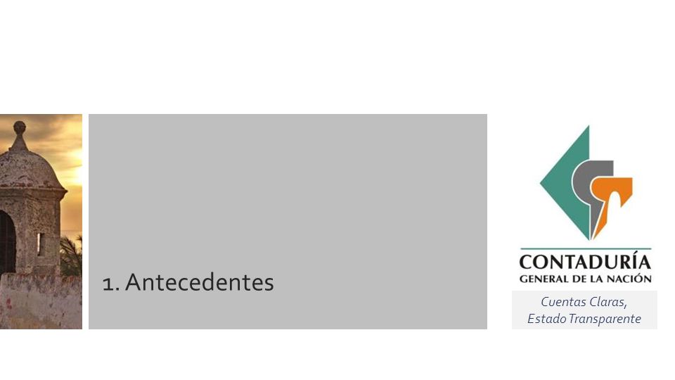1. Antecedentes Este slide se debe usar para nombrar los Capítulos en presentaciones de varios temas o conferencistas.