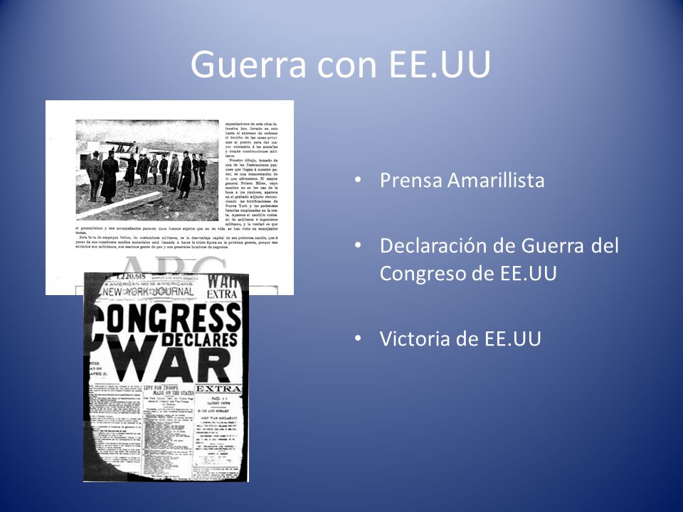 Guerra con EE.UU Prensa Amarillista