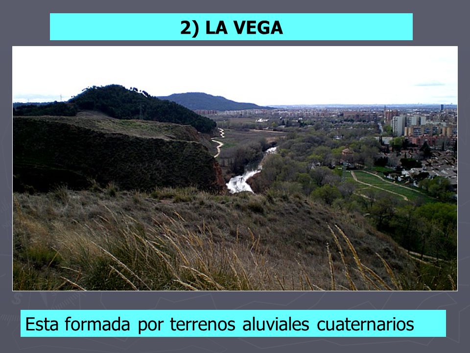 2) LA VEGA Esta formada por terrenos aluviales cuaternarios