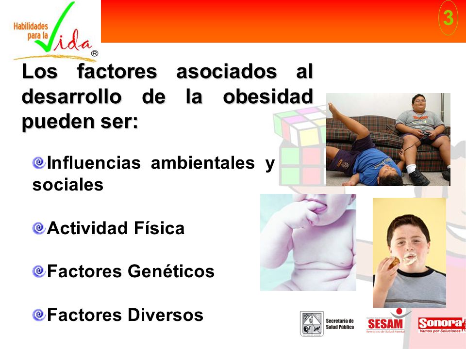 Los factores asociados al desarrollo de la obesidad pueden ser: