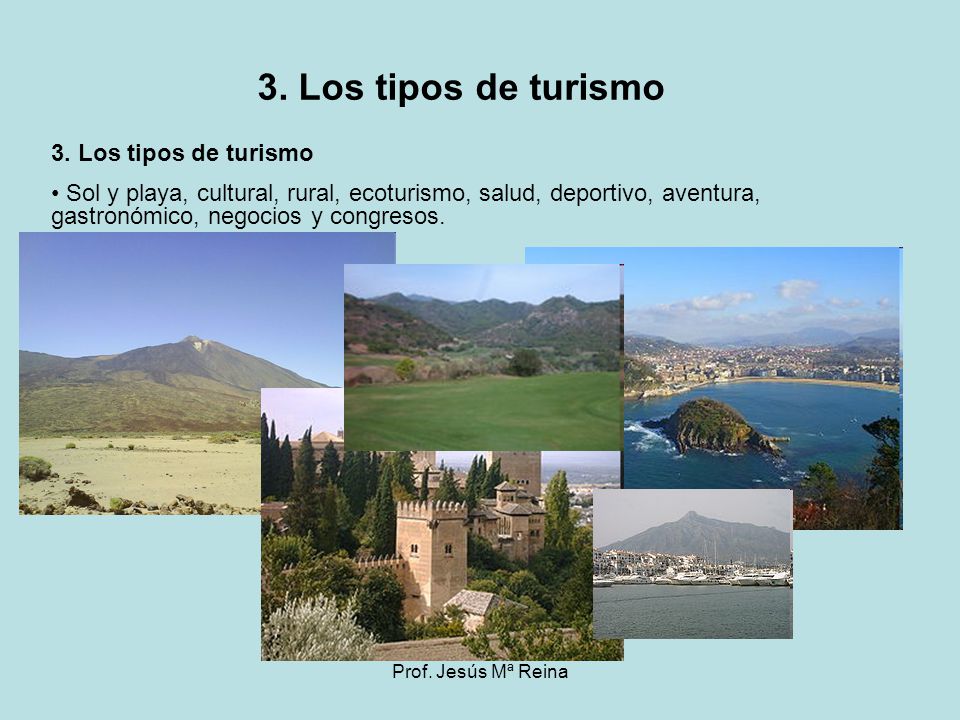 3. Los tipos de turismo 3. Los tipos de turismo