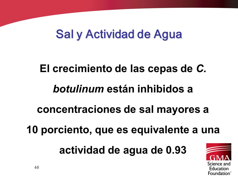 10 porciento, que es equivalente a una actividad de agua de 0.93