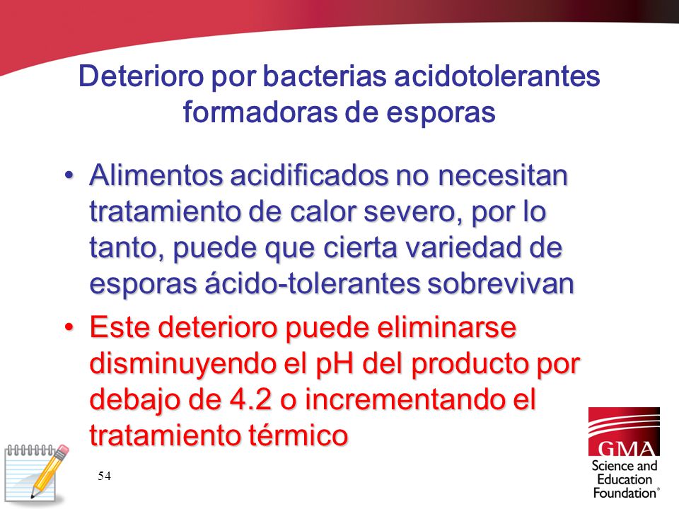 Deterioro por bacterias acidotolerantes formadoras de esporas