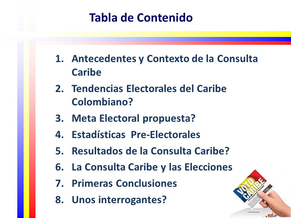 Tabla de Contenido Antecedentes y Contexto de la Consulta Caribe