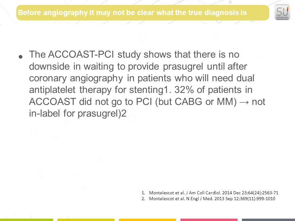 Before angiography it may not be clear what the true diagnosis is