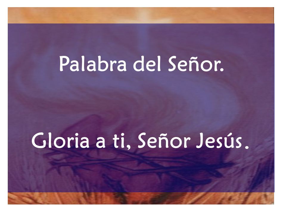 Palabra del Señor. Gloria a ti, Señor Jesús.