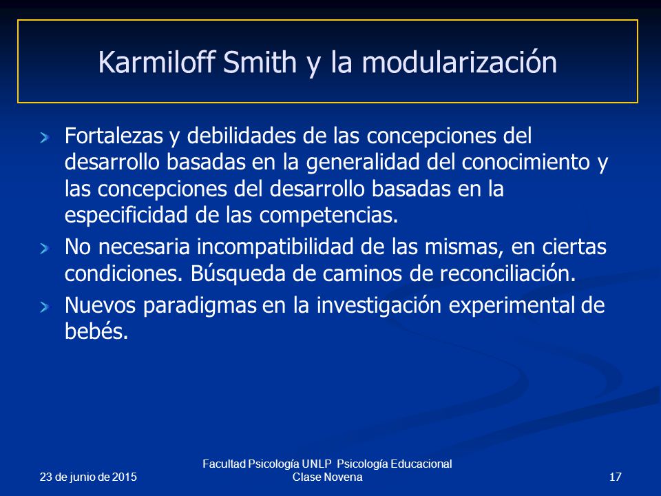 Karmiloff Smith y la modularización