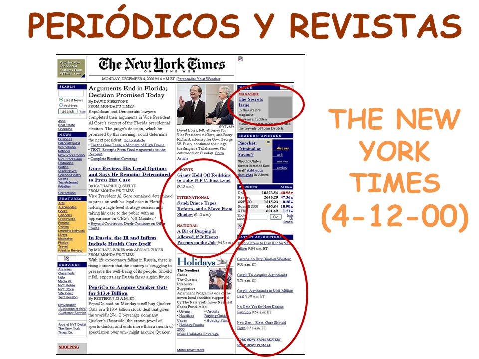 PERIÓDICOS Y REVISTAS THE NEW YORK TIMES ( )