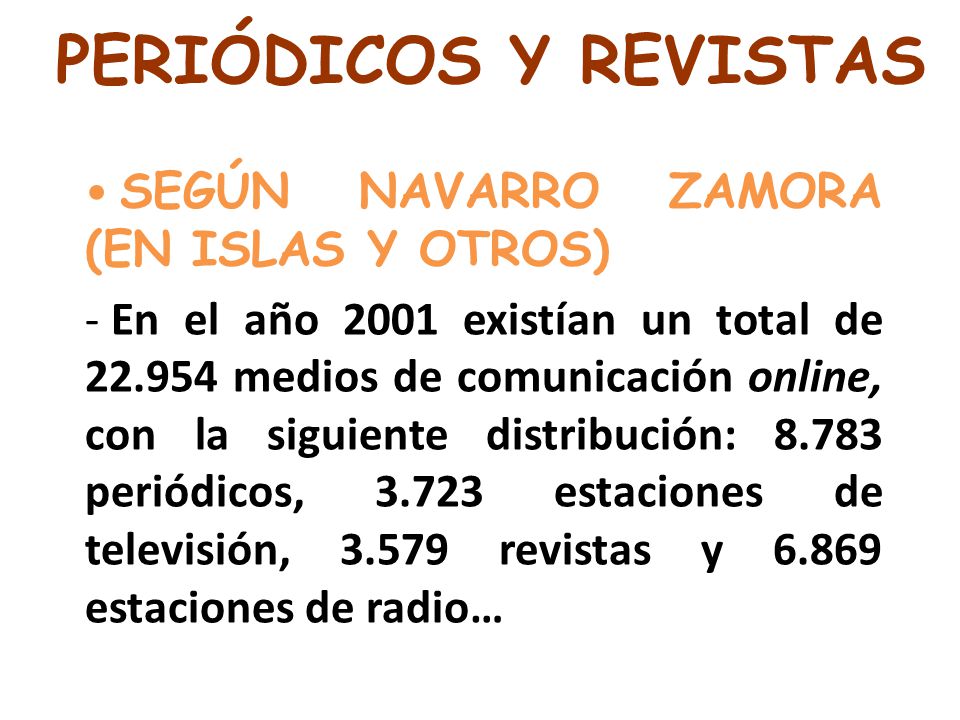 PERIÓDICOS Y REVISTAS SEGÚN NAVARRO ZAMORA (EN ISLAS Y OTROS)