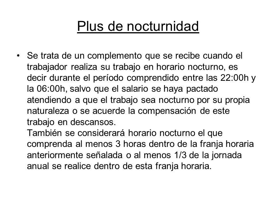 Plus de nocturnidad