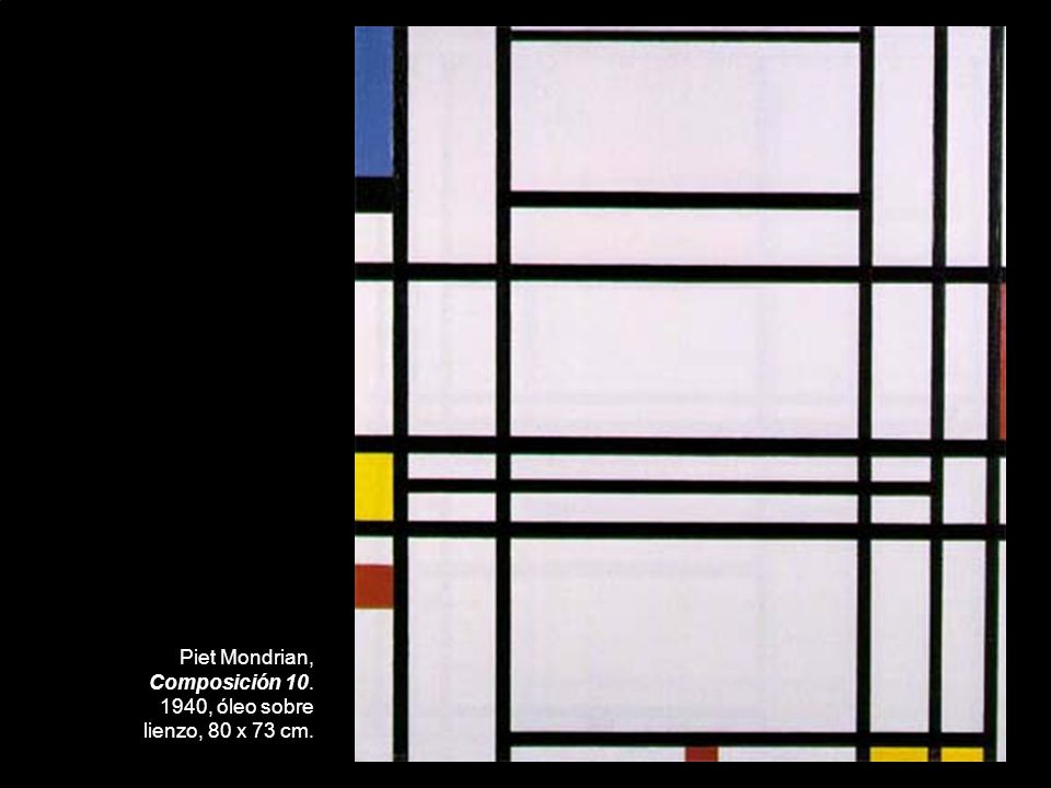 Piet Mondrian, Composición , óleo sobre lienzo, 80 x 73 cm.